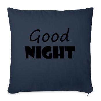 Bonne nuit - Housse de coussin décorative 45 x 45 cm - bleu marine - Devant
