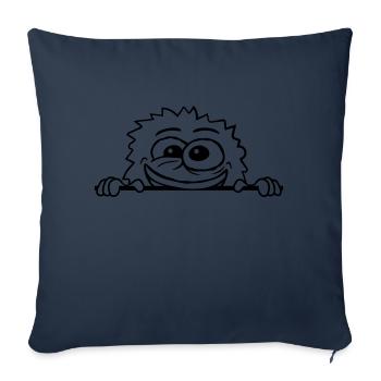Mad monster behind the wall - Sofa pillowcase 17,3'' x 17,3'' (45 x 45 cm) - navy - Front