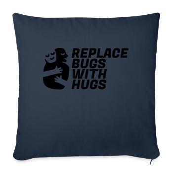 Remplacez les insectes par des câlins - Housse de coussin décorative 45 x 45 cm - bleu marine - Devant