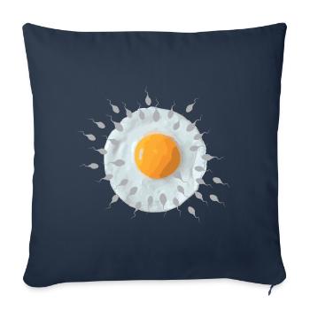 Œuf du petit-déjeuner - Housse de coussin décorative 45 x 45 cm - bleu marine - Devant