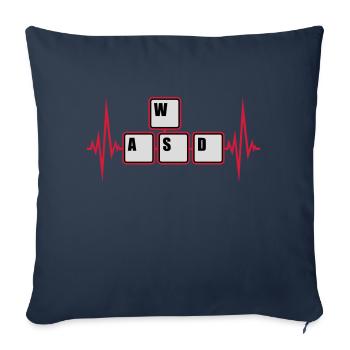 WASD Keyboard Keys Gamer - Sofa pillowcase 17,3'' x 17,3'' (45 x 45 cm) - navy - Front