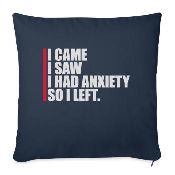 J’avais de l’anxiété en disant - Housse de coussin décorative 45 x 45 cm - bleu marine - Devant