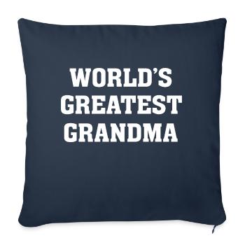 T-shirt de la plus grande grand-mère du monde - Housse de coussin décorative 45 x 45 cm - bleu marine - Devant