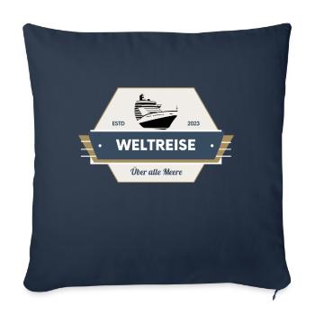 2023 gehts auf Deine große Kreuzfahrt-Weltreise - Sofakissenbezug 45 x 45 cm - Navy - Vorne