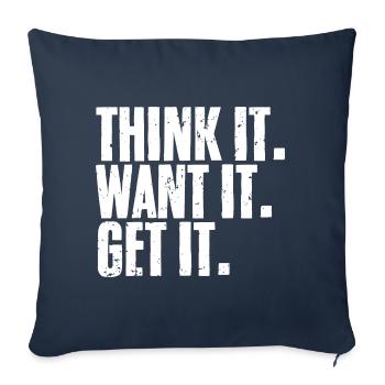 Think It Want It Get It Cool Manifestation Of - Sofa pillowcase 17,3'' x 17,3'' (45 x 45 cm) - navy - Front