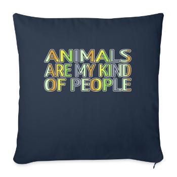 Défenseurs des droits des animaux Bien-être animal présent - Housse de coussin décorative 45 x 45 cm - bleu marine - Devant