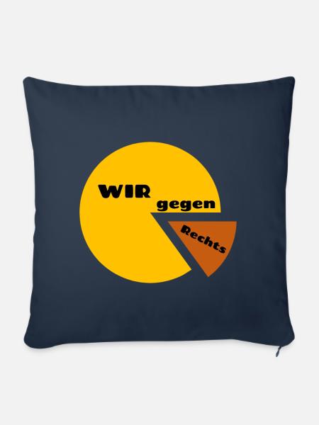WIR gegen Rechts - Statement gegen Intoleranz - Sofakissenbezug 45 x 45 cm - Navy