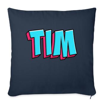 Image du nom : Tim - Housse de coussin décorative 45 x 45 cm - bleu marine - Devant