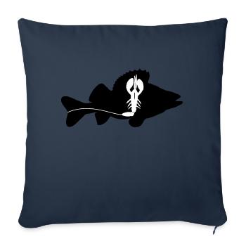 Barsch mit Creature Bait - schwarz - Sofakissenbezug 45 x 45 cm - Navy - Vorne