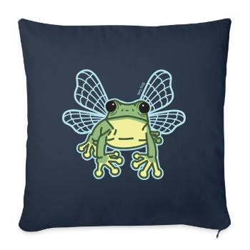 Fairy frog - Sofa pillowcase 17,3'' x 17,3'' (45 x 45 cm) - navy - Front