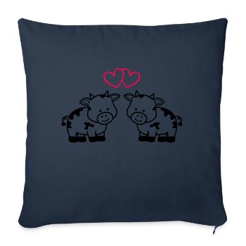 cows in love - Sofakissenbezug 45 x 45 cm - Navy - Vorne