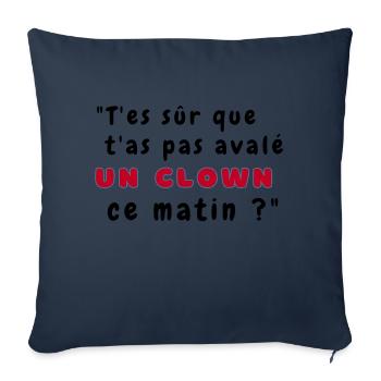 T-shirt Le chat clown - Housse de coussin décorative 45 x 45 cm - bleu marine - Devant