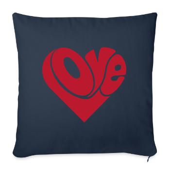 Love - Sofa pillowcase 17,3'' x 17,3'' (45 x 45 cm) - navy - Front