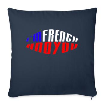 je suis français et vous - Housse de coussin décorative 45 x 45 cm - bleu marine - Devant