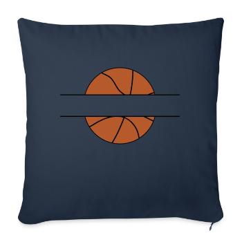 Badge de basket-ball - Housse de coussin décorative 45 x 45 cm - bleu marine - Devant