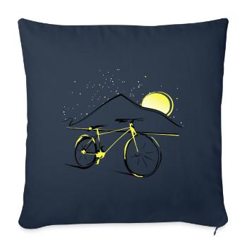 Teide and bike - Sofa pillowcase 17,3'' x 17,3'' (45 x 45 cm) - navy - Front