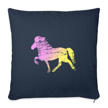Icelandic Horse: Icelandic Horse Pony Merch - Sofa pillowcase 17,3'' x 17,3'' (45 x 45 cm) - navy - Front
