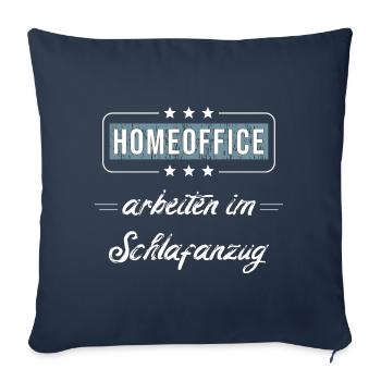 Homeoffice arbeiten im Schlafanzug - Sofakissenbezug 45 x 45 cm - Navy - Vorne