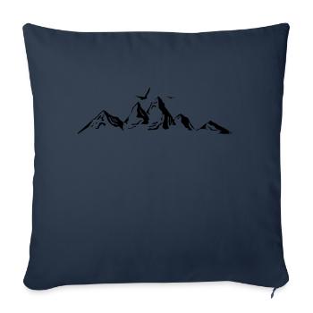 BERGE Mountains Landscape Silhouette Panorama - Sofa pillowcase 17,3'' x 17,3'' (45 x 45 cm) - navy - Front