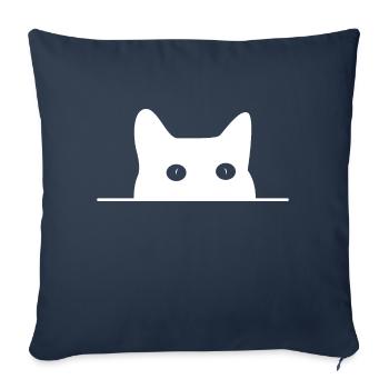 chat - Housse de coussin décorative 45 x 45 cm - bleu marine - Devant