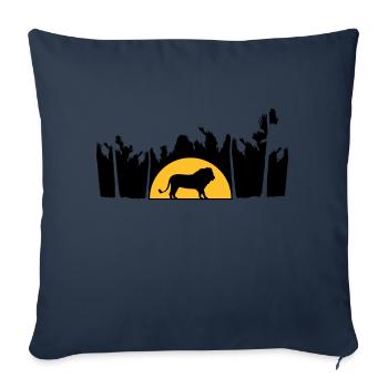 Jungle Male Lion - Sofa pillowcase 17,3'' x 17,3'' (45 x 45 cm) - navy - Front