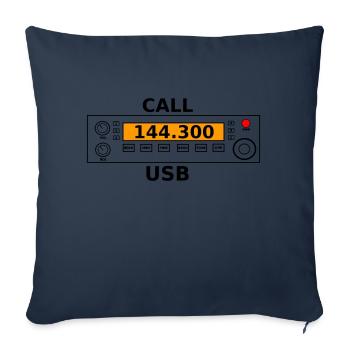 Radio call 144.300 Mhz ham radio - Sofa pillowcase 17,3'' x 17,3'' (45 x 45 cm) - navy - Front