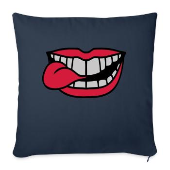 Stretch out your mouth tongue - Sofa pillowcase 17,3'' x 17,3'' (45 x 45 cm) - navy - Front
