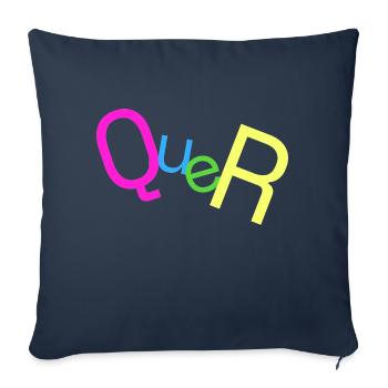 QUER - Sofakissenbezug 45 x 45 cm - Navy - Vorne