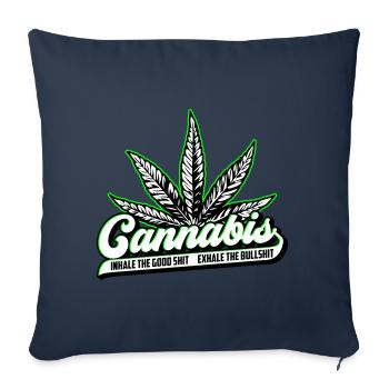 Colors can be changed | Cannanis Inhale Exhale - Sofa pillowcase 17,3'' x 17,3'' (45 x 45 cm) - navy - Front