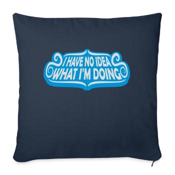 Aucune idée - Housse de coussin décorative 45 x 45 cm - bleu marine - Devant