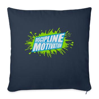Citation de discipline sur la motivation - Housse de coussin décorative 45 x 45 cm - bleu marine - Devant