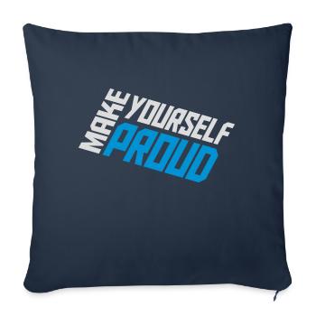 Faites-vous fier de la citation - Housse de coussin décorative 45 x 45 cm - bleu marine - Devant