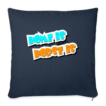 La maison est l’endroit où se trouve mon cheval - Housse de coussin décorative 45 x 45 cm - bleu marine - Devant