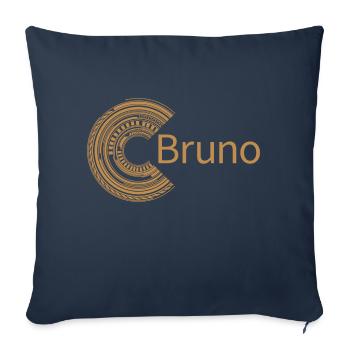 Pour Bruno - Housse de coussin décorative 45 x 45 cm - bleu marine - Devant
