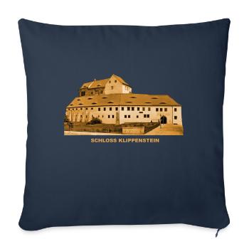 Klippenstein Schloss Radeberg Sachsen - Sofakissenbezug 45 x 45 cm - Navy - Vorne