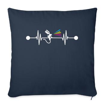 Peintre Heartbeat Véhicule Peintre Peintre de voitures - Housse de coussin décorative 45 x 45 cm - bleu marine - Devant