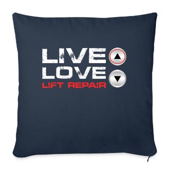 Réparation Live Love Lift - Housse de coussin décorative 45 x 45 cm - bleu marine - Devant