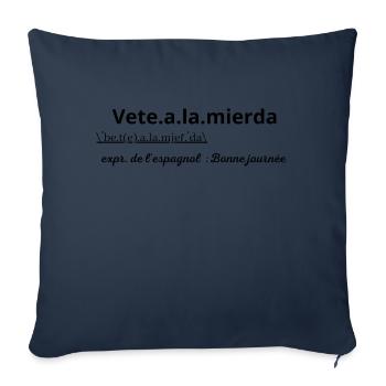 Vêtement pour Espagnol humoristique ! - Housse de coussin décorative 45 x 45 cm - bleu marine - Devant