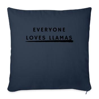 Everyone love llamas - Sofa pillowcase 17,3'' x 17,3'' (45 x 45 cm) - navy - Front