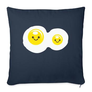 Fried eggs - Sofa pillowcase 17,3'' x 17,3'' (45 x 45 cm) - navy - Front