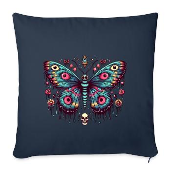 Scary butterfly with skull - Sofa pillowcase 17,3'' x 17,3'' (45 x 45 cm) - navy - Front