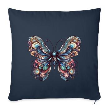 Scary butterfly with skull - Sofa pillowcase 17,3'' x 17,3'' (45 x 45 cm) - navy - Front