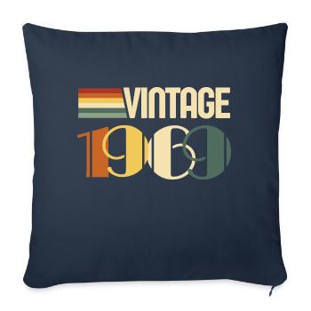 Vintage 1969 - 1969 Birthday Gift - Sofa pillowcase 17,3'' x 17,3'' (45 x 45 cm) - navy - Front