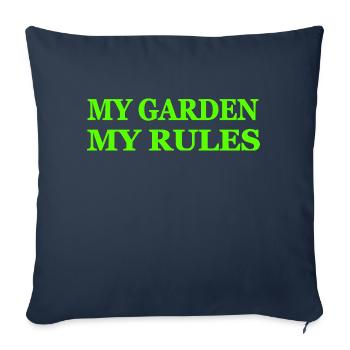 Jardin - Housse de coussin décorative 45 x 45 cm - bleu marine - Devant