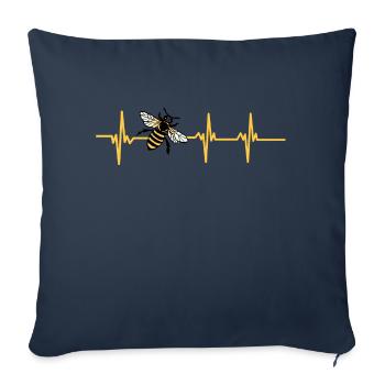 Bee heartbeat - Sofa pillowcase 17,3'' x 17,3'' (45 x 45 cm) - navy - Front
