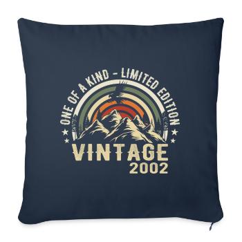 Born in 2002 Vintage 2002 Retro Birthday 2002 - Sofa pillowcase 17,3'' x 17,3'' (45 x 45 cm) - navy - Front