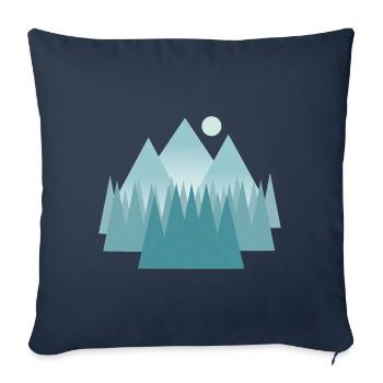 Astral mountain landscape in blue tones - Sofa pillowcase 17,3'' x 17,3'' (45 x 45 cm) - navy - Front