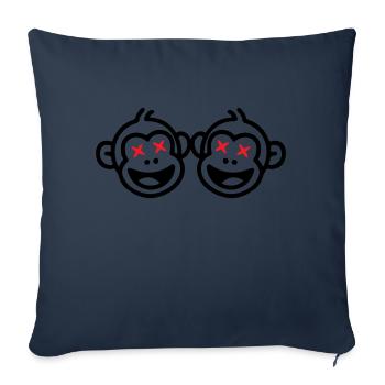 Équipe de singes drôle - Housse de coussin décorative 45 x 45 cm - bleu marine - Devant