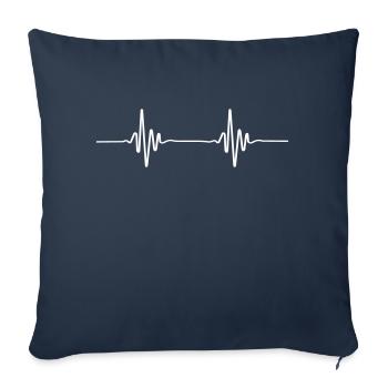 Battement du graphique ECG - Housse de coussin décorative 45 x 45 cm - bleu marine - Devant