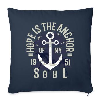 L'espoir est l'ancre de ma vie d'espoir citation Anchor - Housse de coussin décorative 45 x 45 cm - bleu marine - Devant
